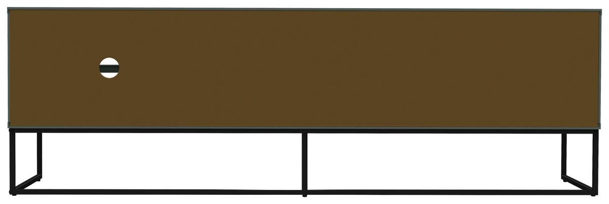 KOMODA NISKA LIPP - LOMOCO - - czarny/ciemnozielony, Design, materiał drewnopochodny/metal (176/57/43cm) - Lomoco