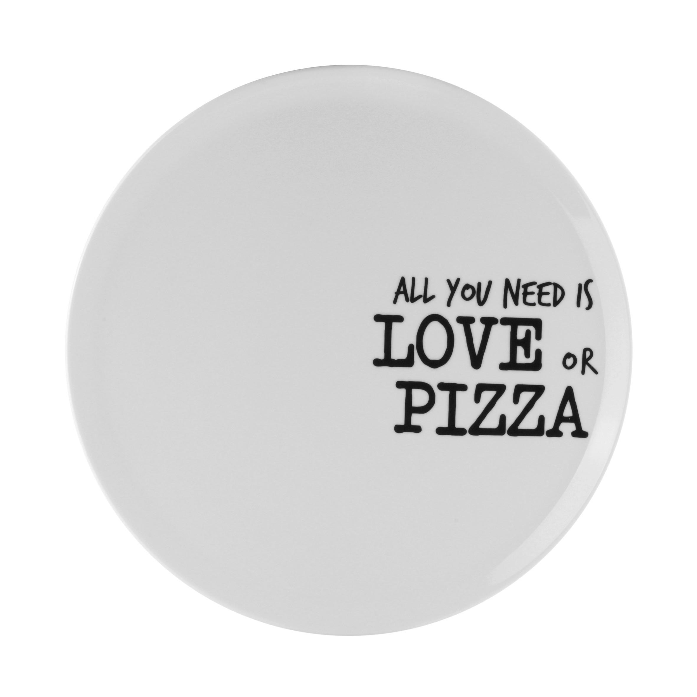 Pizzateller Graffiti Schwarz/Weiß - Schwarz/Weiß, MODERN, Keramik (31cm) - Mömax