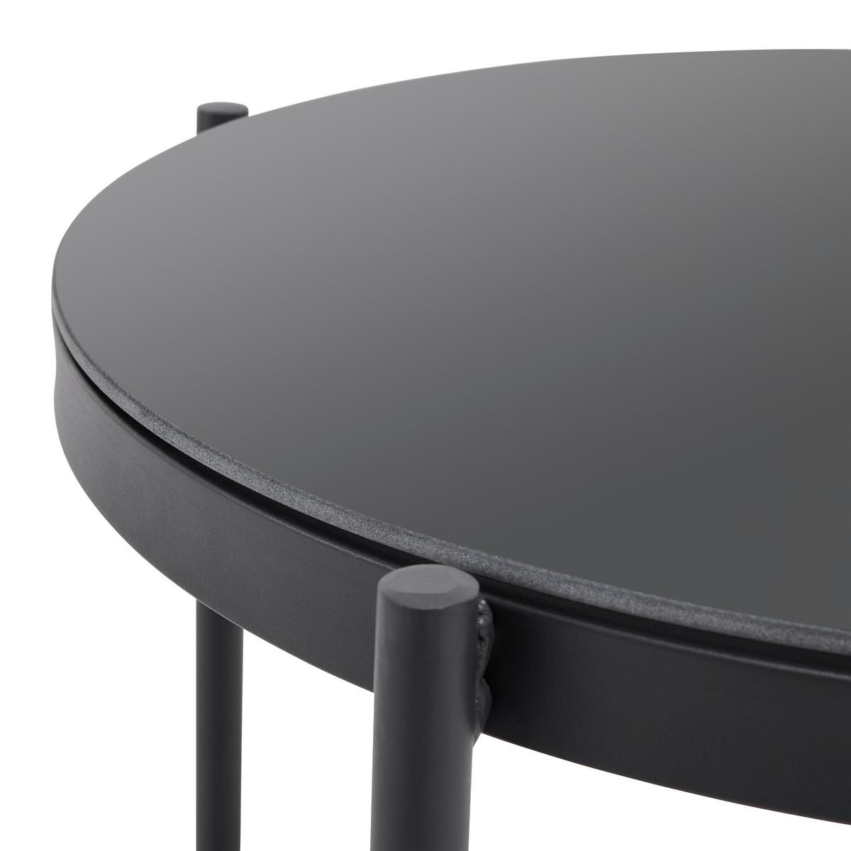 Loungegarnitur Zophia Outdoorgewebe - Dunkelgrau/Schwarz, Modern, Glas/Kunststoff (150/68/70cm) - Bessagi Garden