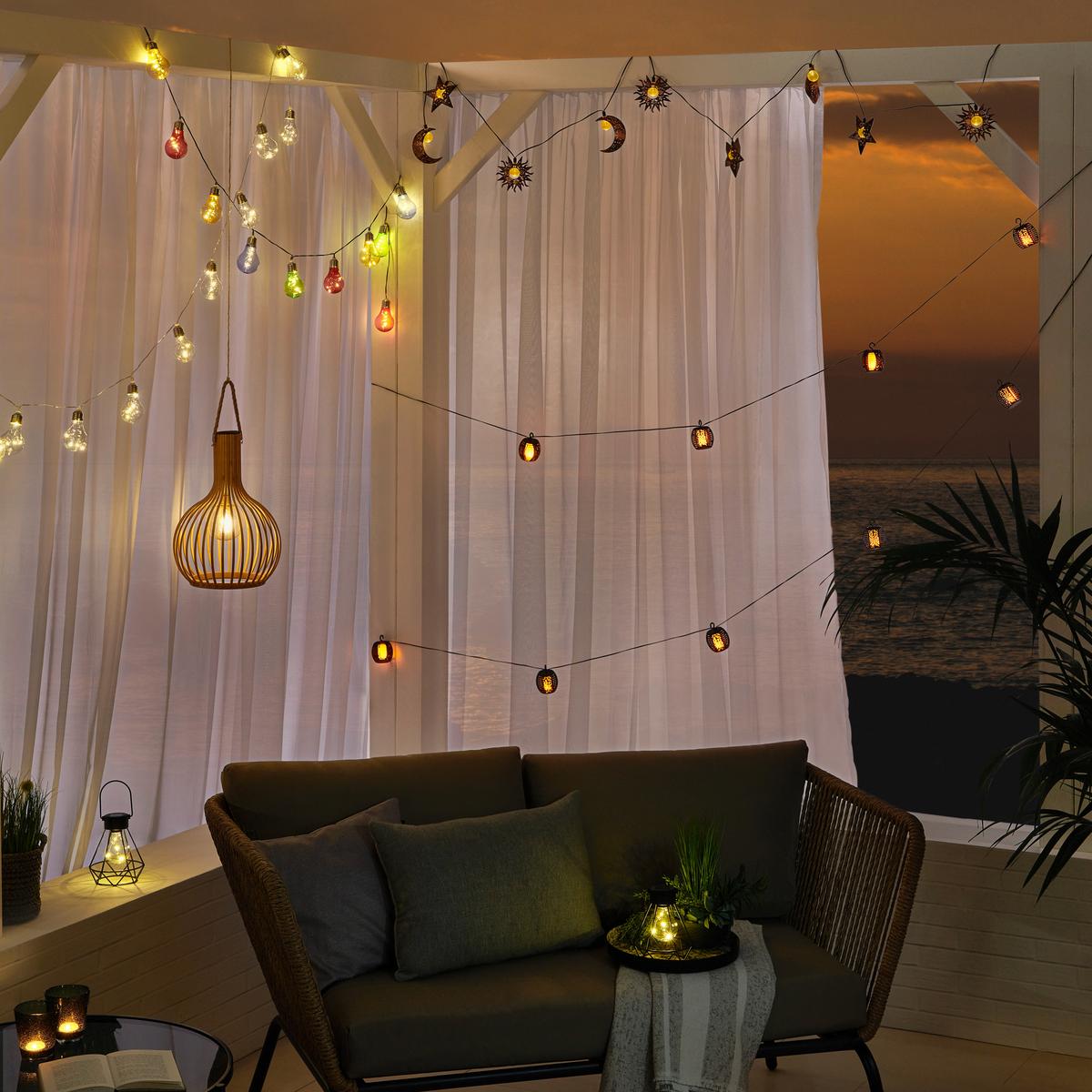 LAMPA SOLARNA KARL - czarny/przezroczysty, Lifestyle, tworzywo sztuczne/metal (380cm) - Ambia Garden