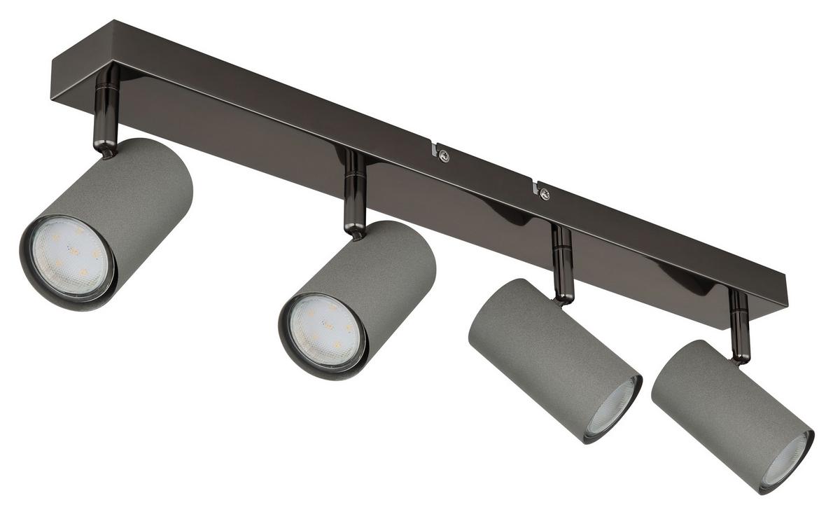 Strahler Robby Grau/Schwarzchrom max. 35 Watt - Schwarzchrom/Grau, Design, Metall (56/10/12cm) - Globo