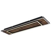 LED-DECKENLEUCHTE 67345D2 WOODY - Weiss/Dunkelbraun, Natur, Holzwerkstoff/Kunststoff (80/20/6cm) - Globo