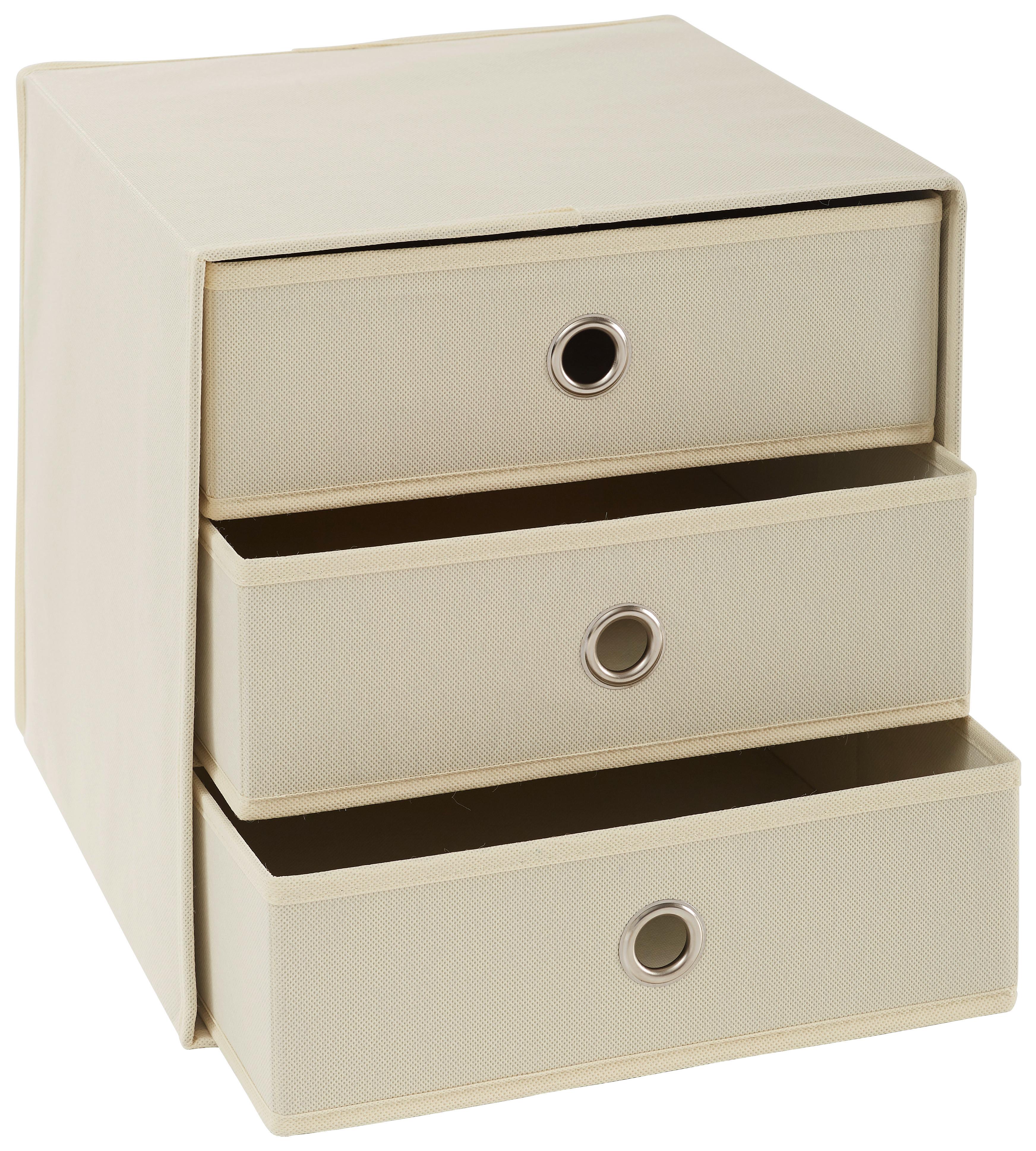 PUDEŁKO SKŁADANE CUBUS 3 - kolor srebrny/kolor naturalny, Design, karton/metal (32/32/31,5cm) - Carryhome