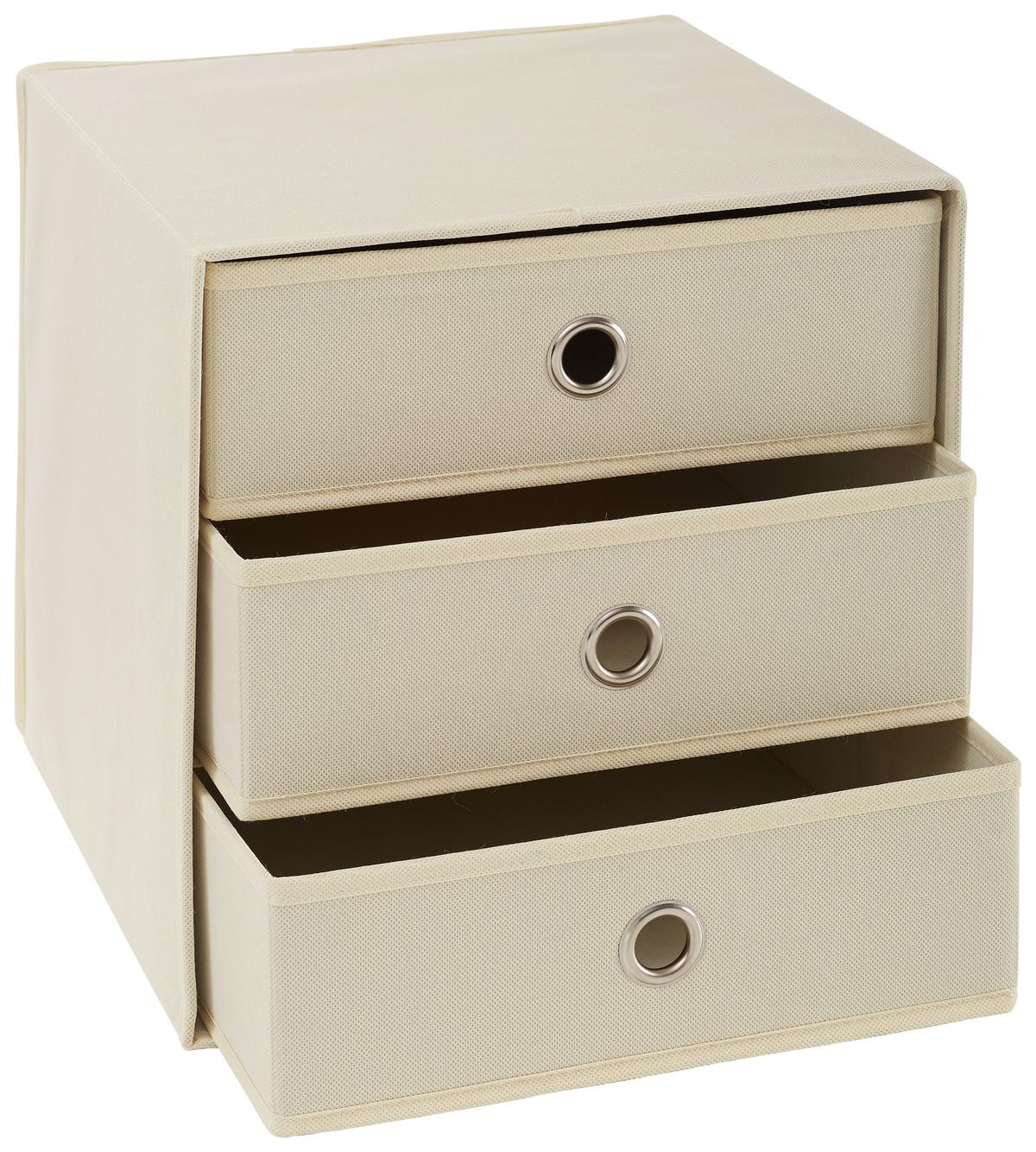 PUDEŁKO SKŁADANE CUBUS 3 - kolor srebrny/kolor naturalny, Design, karton/metal (32/32/31,5cm) - Carryhome