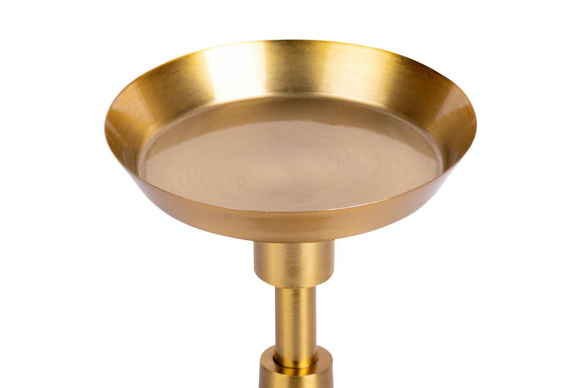 KERZENSTÄNDER KERZENHALTER FAYYA 125 - Goldfarben/Schwarz, Trend, Stein/Metall (10/22/10cm) - Kayoom