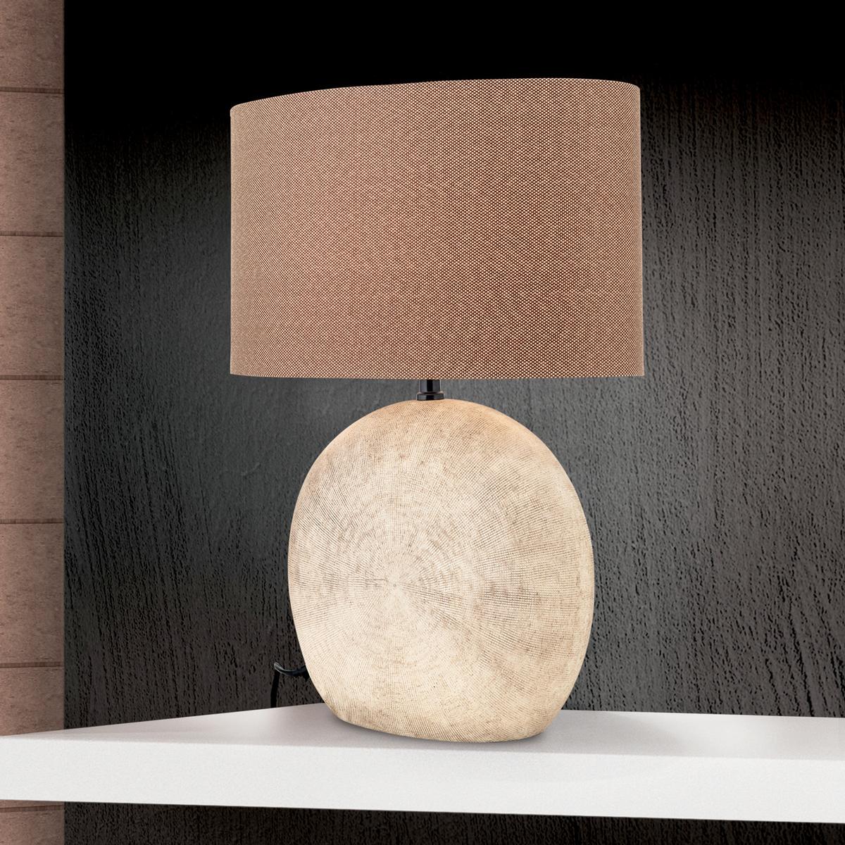 LAMPA STOŁOWA LA 4-1193 COTTO ETHNO - jasnobrązowy, Trend, tkanina/ceramika (37,5/20/52cm)