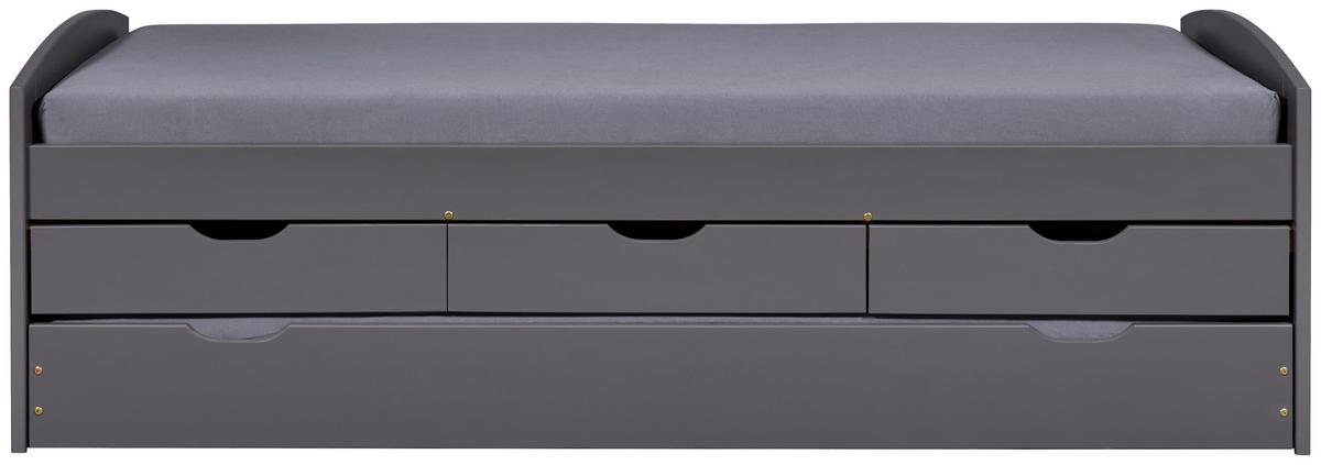 Ausziehbett Lena Grau - Naturfarben/Grau, Basics, Holz/Kunststoff (90/200cm) - MID.YOU