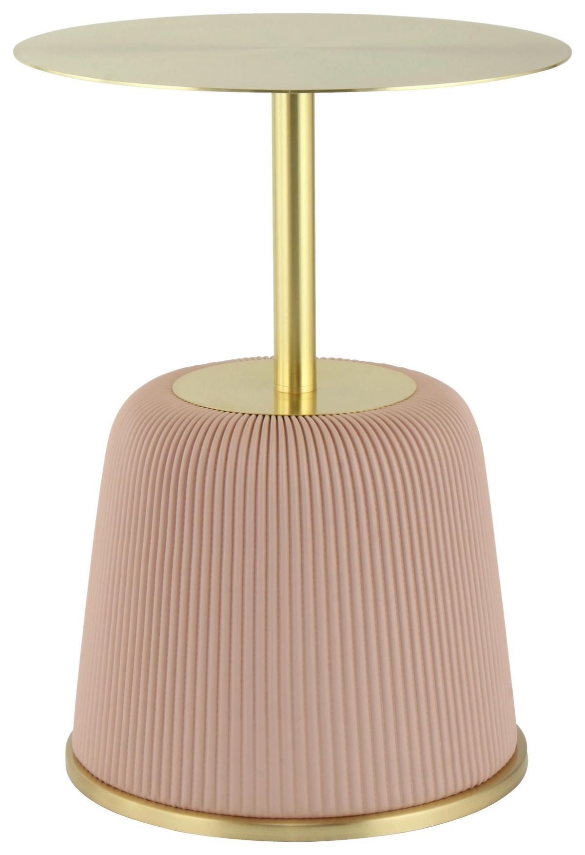 BEISTELLTISCH JOKAI 325 ROSA - Goldfarben/Rosa, Design, Holzwerkstoff/Textil (40/55cm) - Kayoom