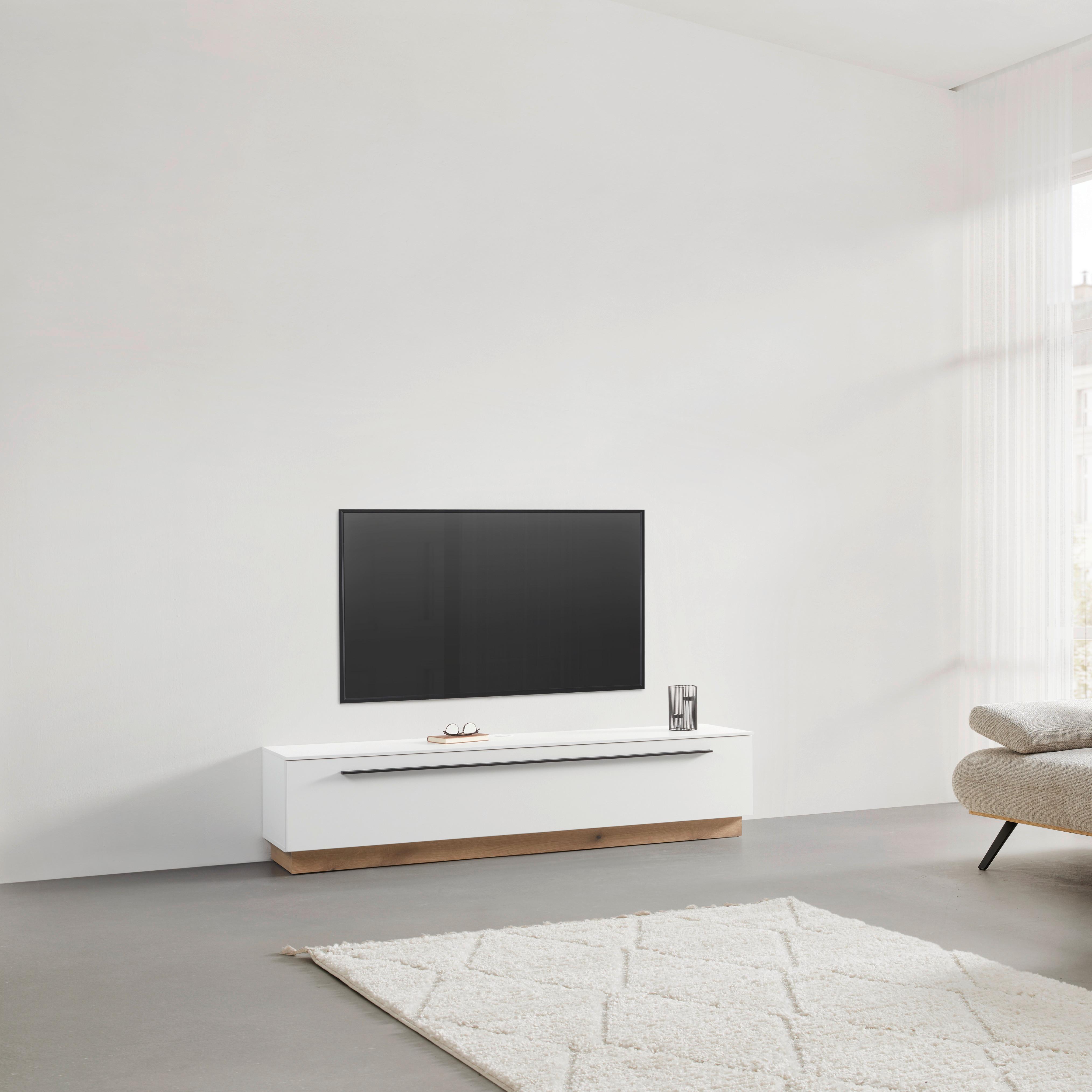 MEDIABÄNK MATEO - vit, Modern, trämaterial/plast (180/41/40cm) - Mömax