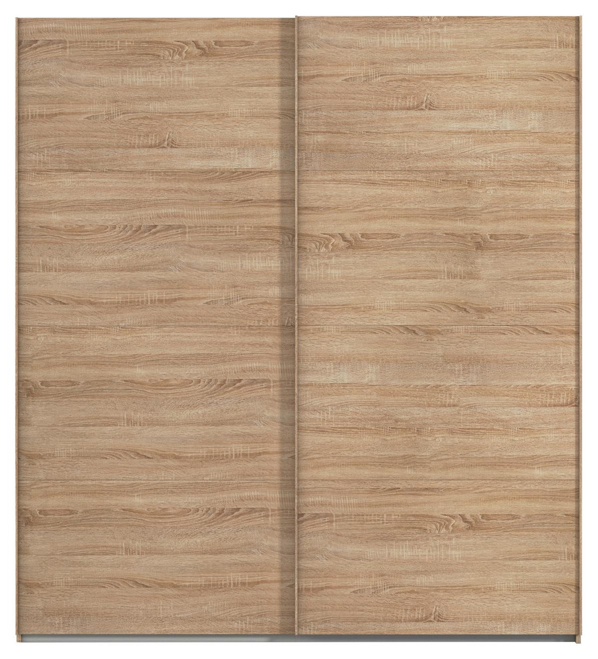 Omara Z Drsnimi Vrati Evelyn, Barva Hrasta - hrast sonoma, Design, umetna masa/leseni material (201/223/68cm) - Novel