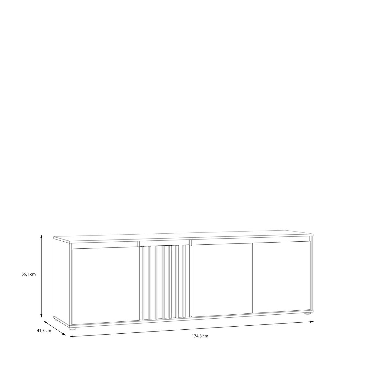Comodă TV ELISTON - culoare lemn stejar/nisipiu, Natur, plastic/material pe bază de lemn (174,3/56,1/41,5cm) - Modern Living