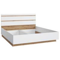 Krevet Calabria - bijela/boje hrasta, Moderno, drvni materijal/plastika (185/107,2/206,5cm) - Modern Living