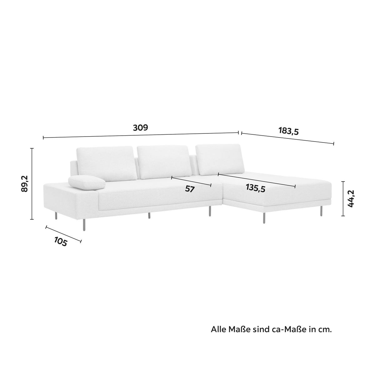 Sedežna Garnitura Mani - črna/bež, Moderno, kovina/tekstil (309/89,2/183,5cm) - Bessagi Home