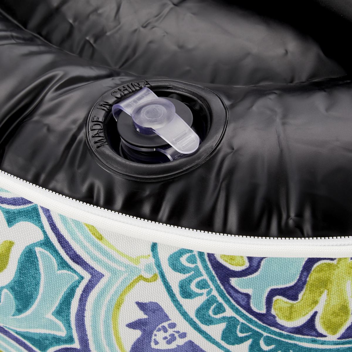 Pouf Cassy Blau ca. 53x23 cm - Blau/Multicolor, MODERN, Textil (53/23/53cm) - Bessagi Garden