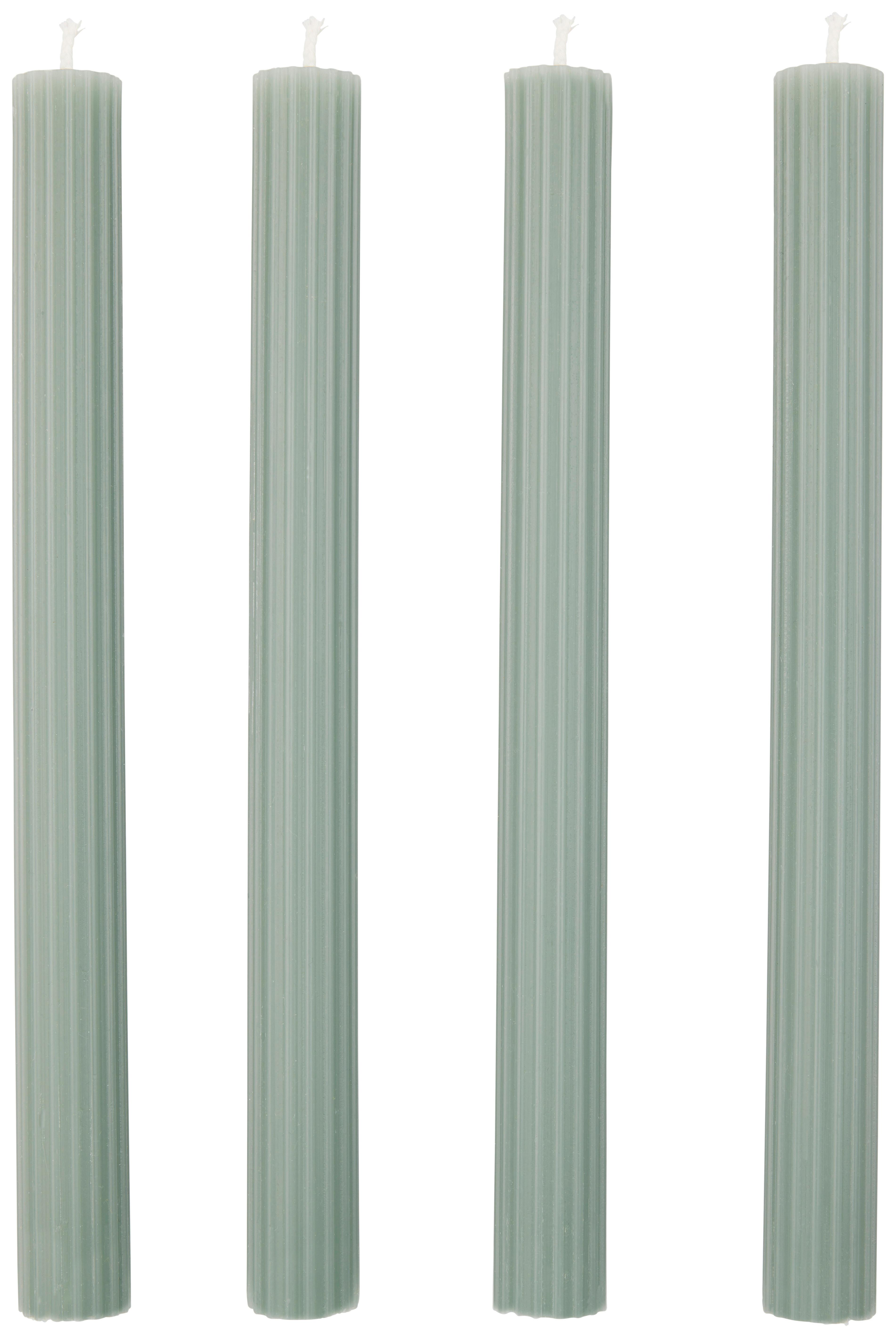 Hengergyertyakészlet Classic I - zöld, Basics, természetes anyagok/paraffin (2,2/25cm) - Modern Living