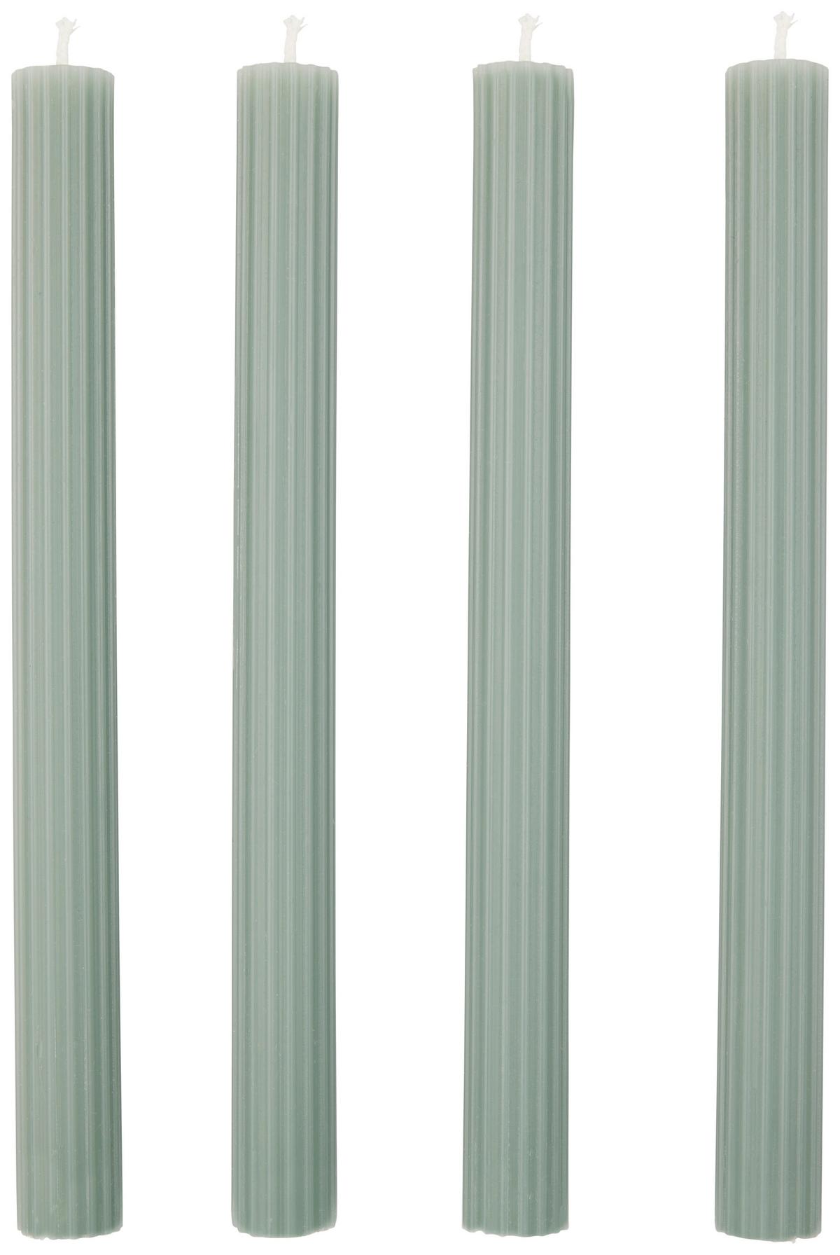 Hengergyertyakészlet Classic I - zöld, Basics, természetes anyagok/paraffin (2,2/25cm) - Modern Living