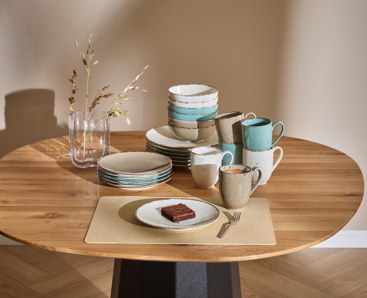 SERWIS OBIADOWO-ŚNIADANIOWY URBAN LIFE - turkusowy/biały, Design, ceramika - Landscape