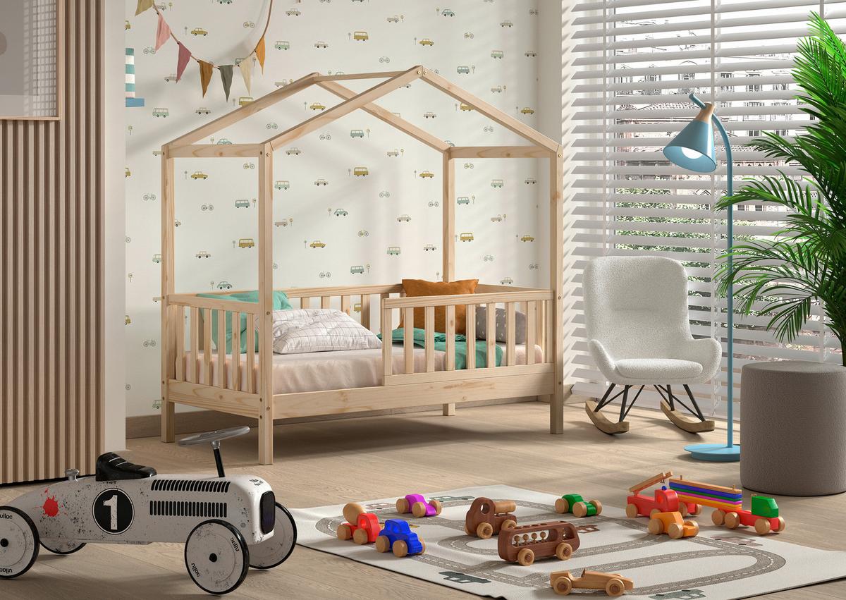 Hausbett Junior ca. 70x140 cm Naturfarben - Naturfarben/Kieferfarben, MODERN, Holz (70/140cm) - MID.YOU