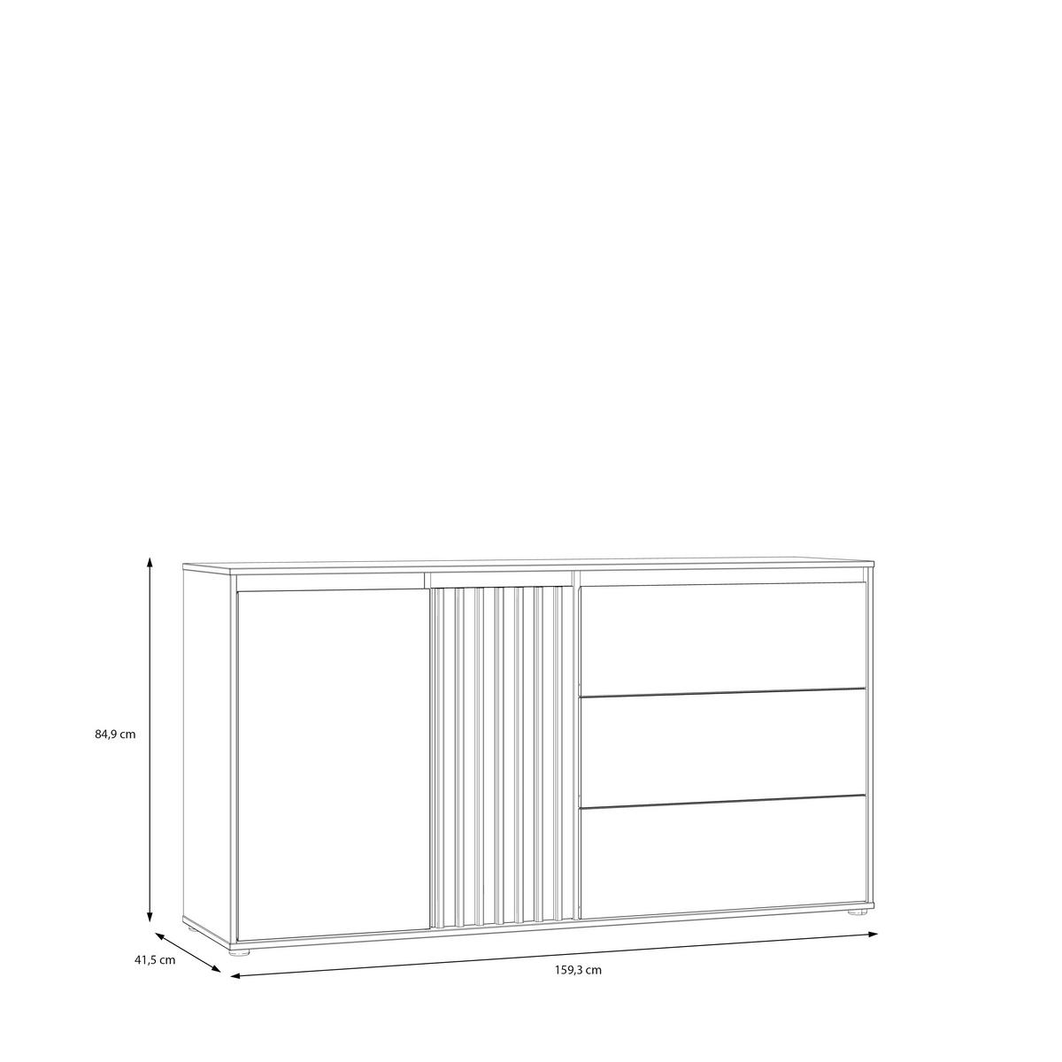 Comodă ELISTON - culoare lemn stejar/nisipiu, Natur, plastic/material pe bază de lemn (159,3/84,9/41,5cm) - Modern Living