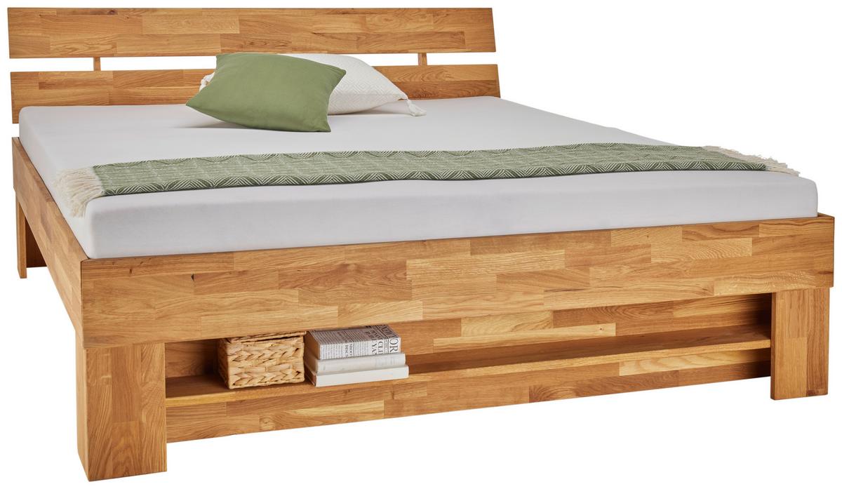 Postelja Sarah, Divji Hrast, 180x200 - divji hrast, Konvencionalno, les (180/200cm) - Zandiara