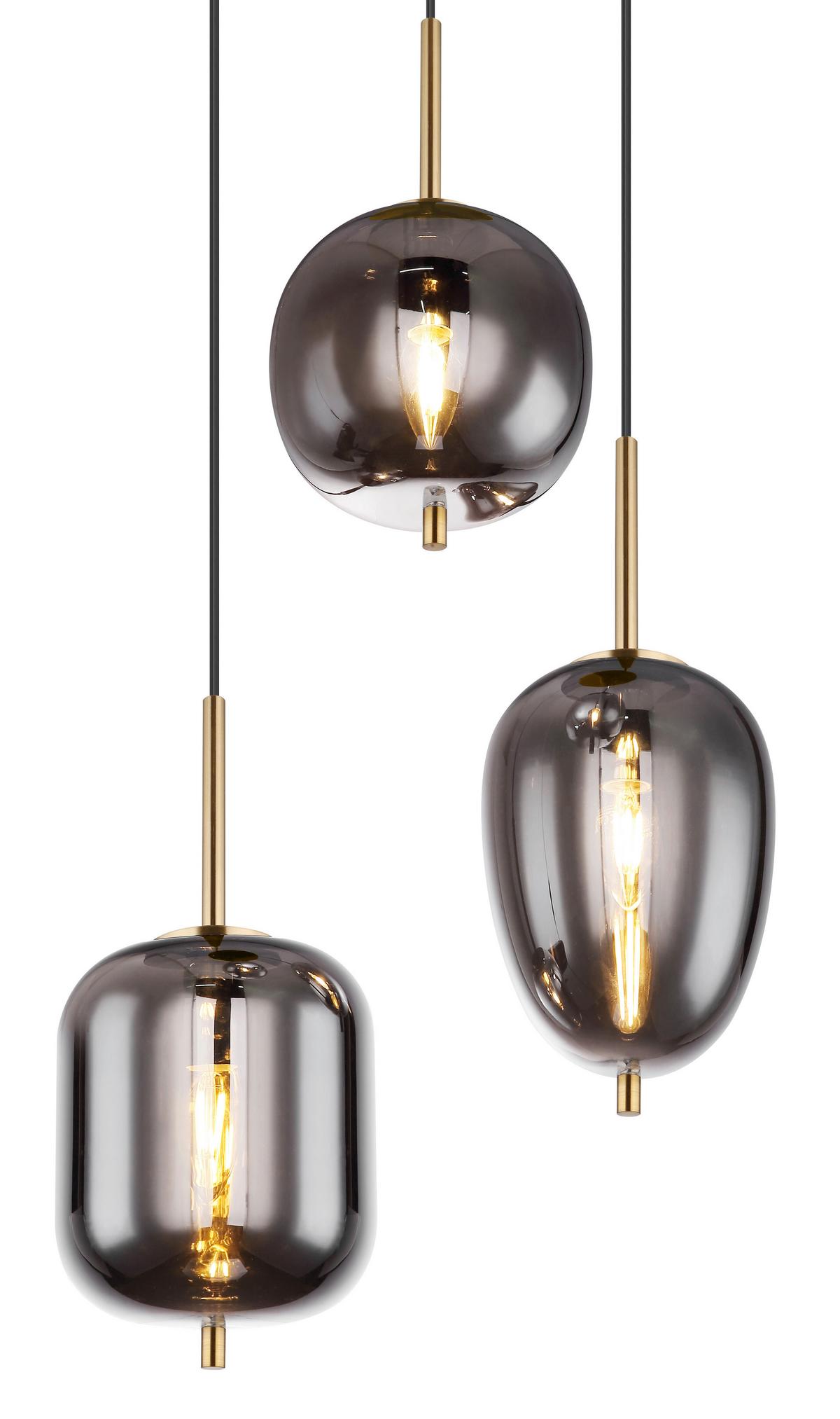 Viseča Svetilka 15345-3mm - barve medenine, Design, kovina/steklo (46/120cm) - Globo