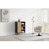 BYRÅ MADRID -EXKLUSIV- - svart/naturfärgad, Modern, metall/trämaterial (80/114/40cm) - Mömax