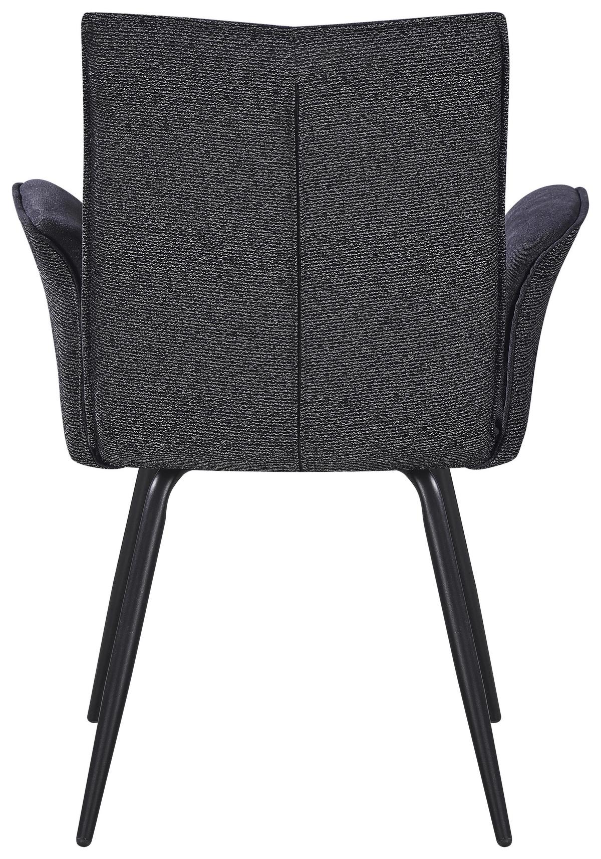 Armlehnstuhl Nova Grau - Schwarz/Grau, MODERN, Textil/Metall (63/88/63cm) - Premium Living