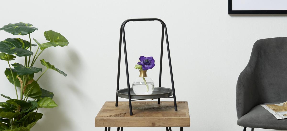 Dekor Tálca Zink - fekete, Modern, fém (25.5/25.5/39cm) - Modern Living