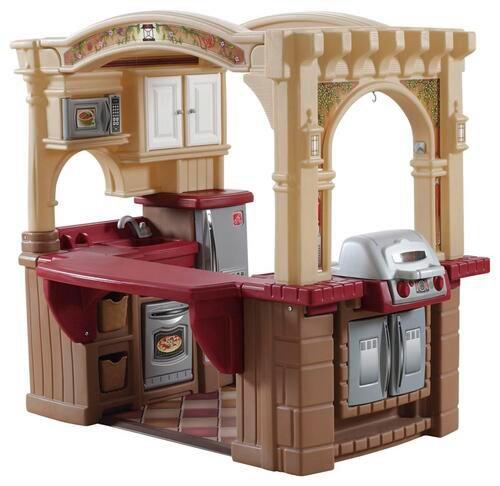 Kinderküche Italian Style, 101-teilig - Beige/Rot, Basics, Kunststoff (129/119,4/92,4cm) - Ambia Garden