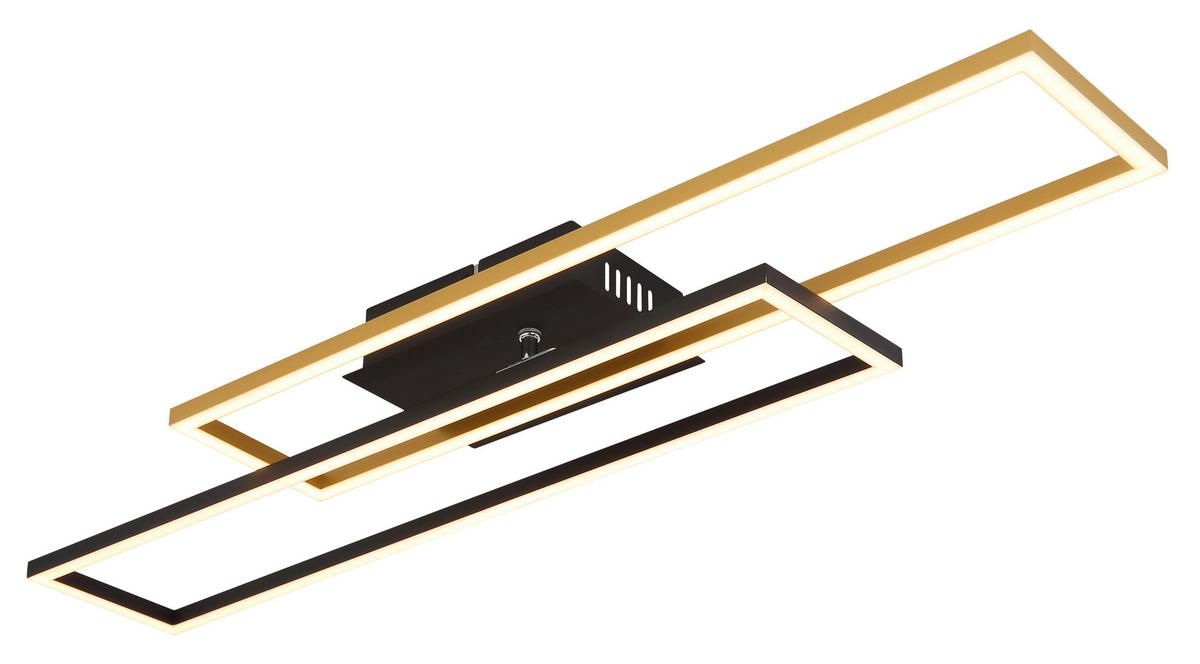 LED-DECKENLEUCHTE 67208-30G - Goldfarben/Opal, Design, Kunststoff/Metall (80/60/7,5cm) - Globo