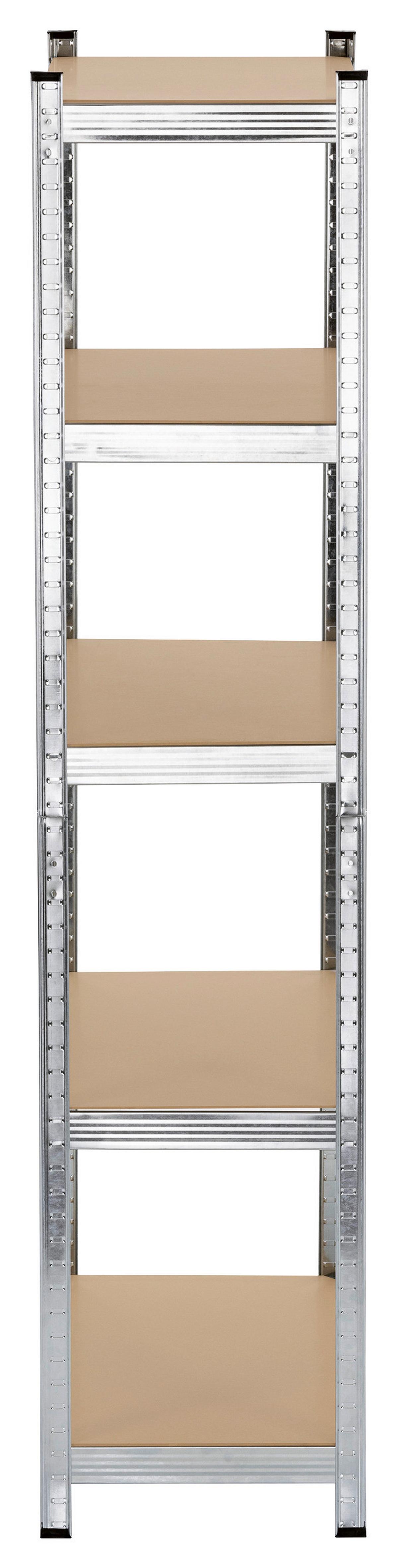 Schwerlastregal Easymaxx Silberfarben/Hellbraun - Hellbraun/Silberfarben, KONVENTIONELL, Holzwerkstoff/Kunststoff (40/90/180cm)