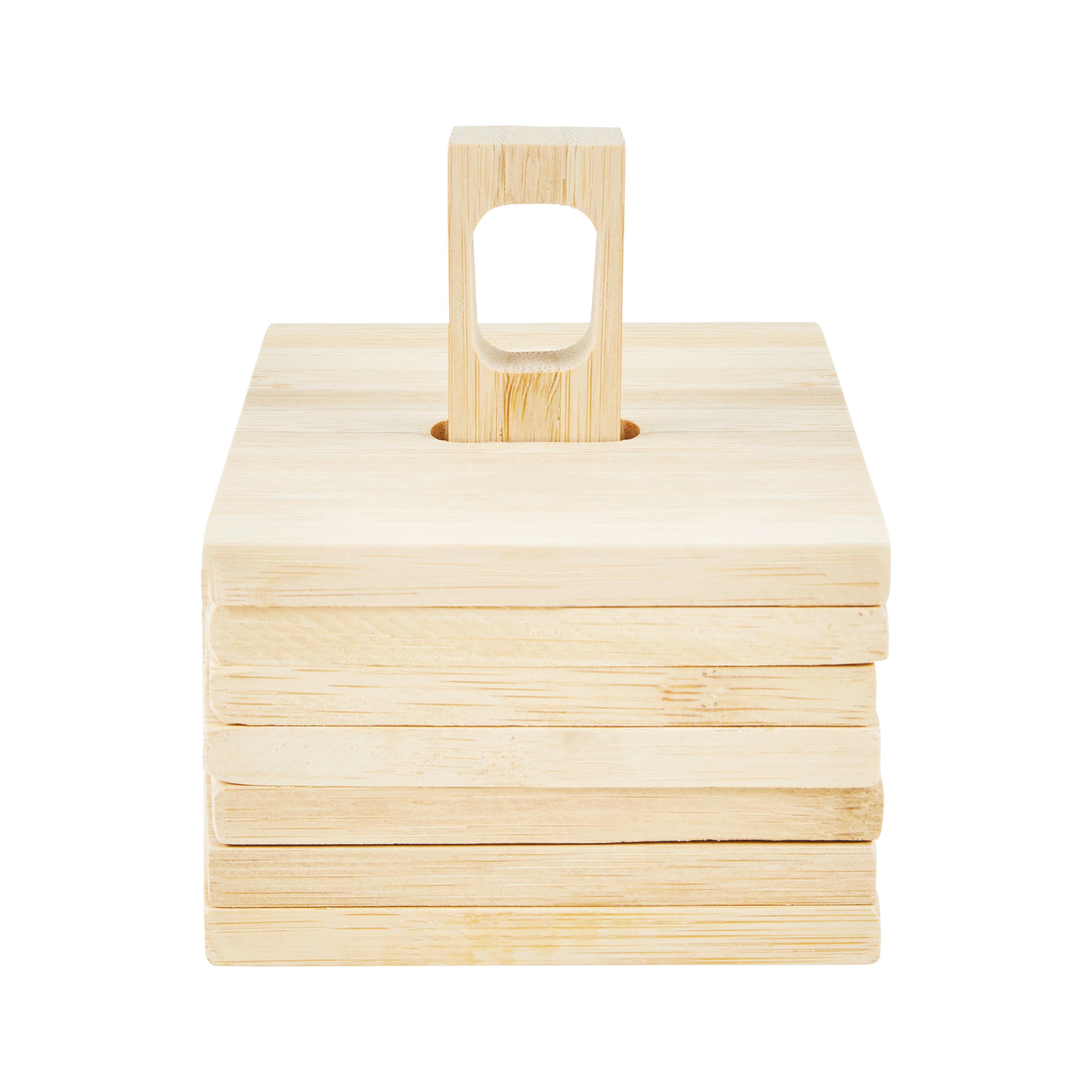 Untersetzset Danillo in Braun 6 Stk. - Braun, Basics, Holz (9/10/9cm)