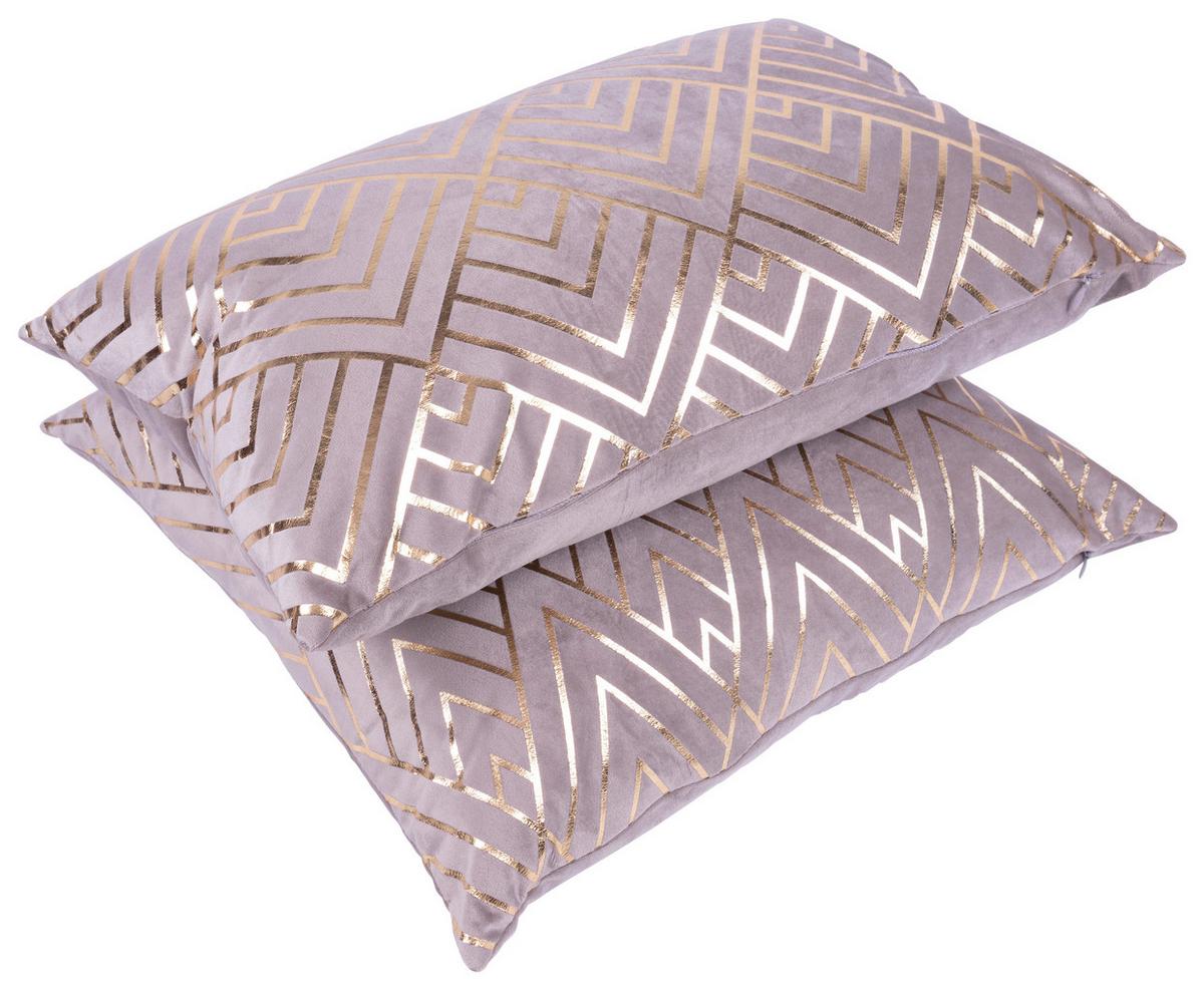 ZIERKISSENSET PRISMA 225 2ER-SET - Taupe/Goldfarben, Konventionell (30x45/50x45cm)