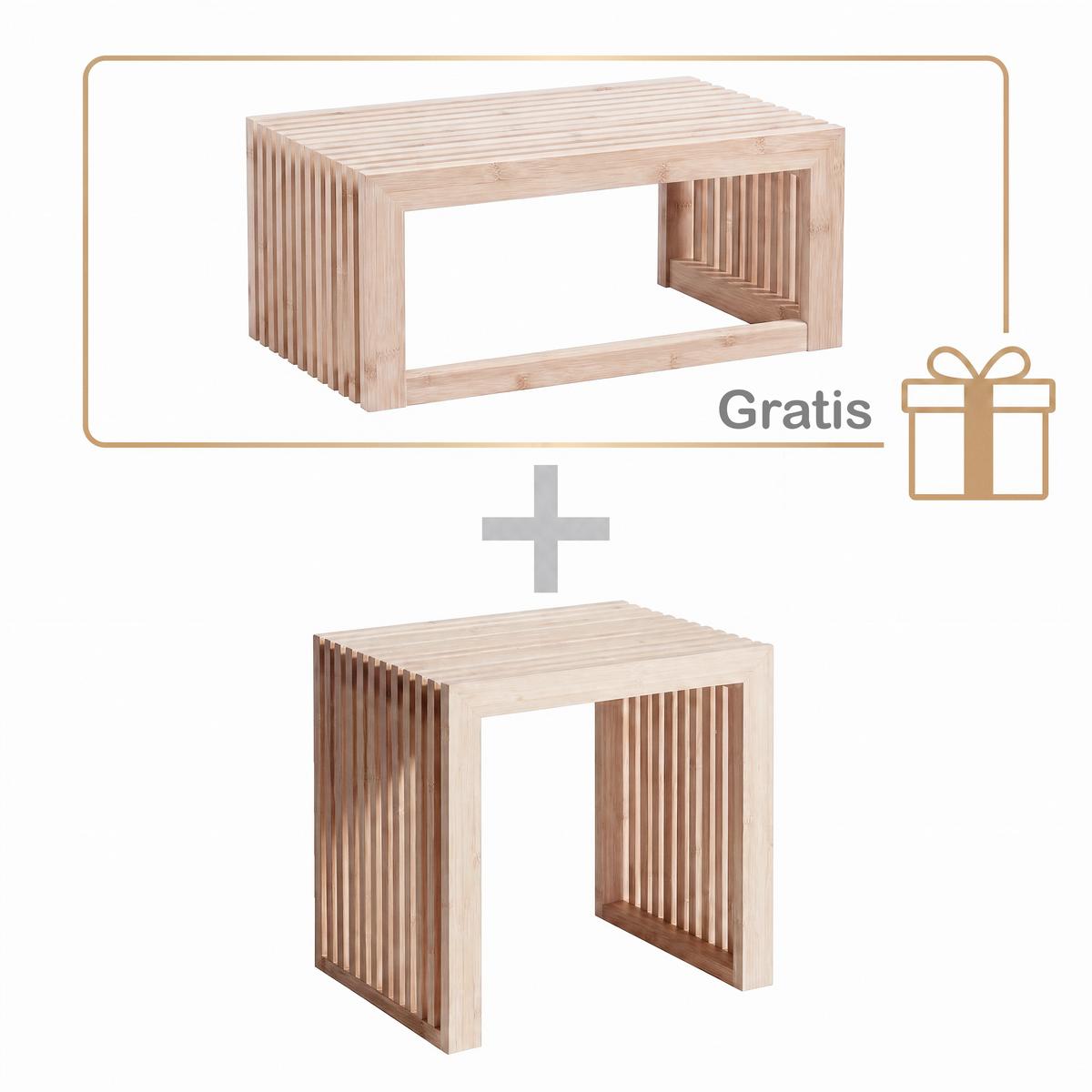 Garderobe Rib Small Hall Set - Naturfarben, Design, Holz (45/35/43cm) - Livetastic