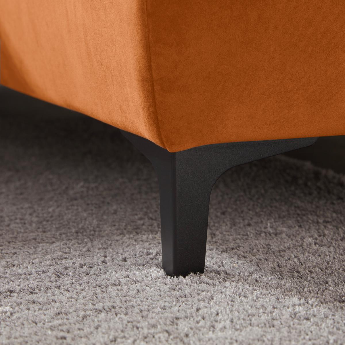 Ecksofa Emma rechts Orange - Schwarz/Orange, MODERN, Textil (301/210cm) - Premium Living
