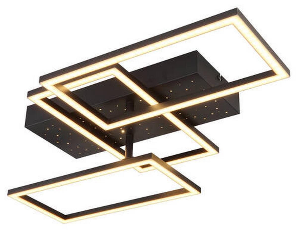 Stropna Led-svetilka Terrxa, S Sijalko - črna/opal, Design, kovina/umetna masa (59/40,5/9,7cm) - Globo