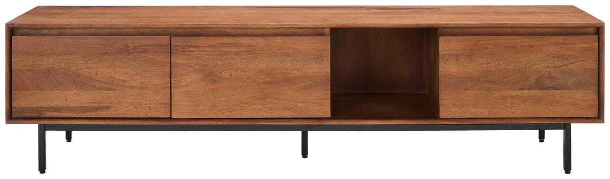 KOMODA NISKA KATJA - czarny/miodowy, Lifestyle, metal/drewno (180/45/40cm) - Livetastic