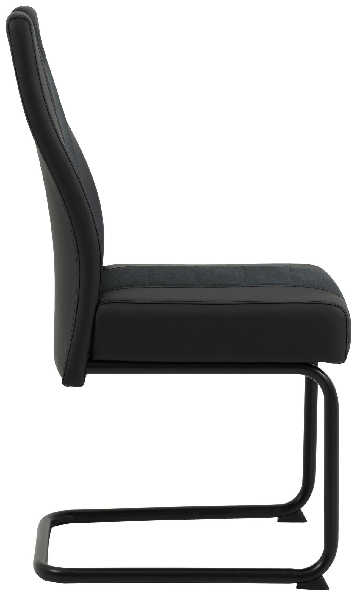 KRZESŁO NA PŁOZIE DANIELA S - antracytowy/czarny, Konventionell, metal/tkanina (43/99/60cm) - Carryhome