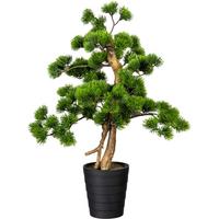 Kunstpflanze Bonsai Grün/Braun/Schwarz - Schwarz/Braun, Design, Kunststoff (60cm)