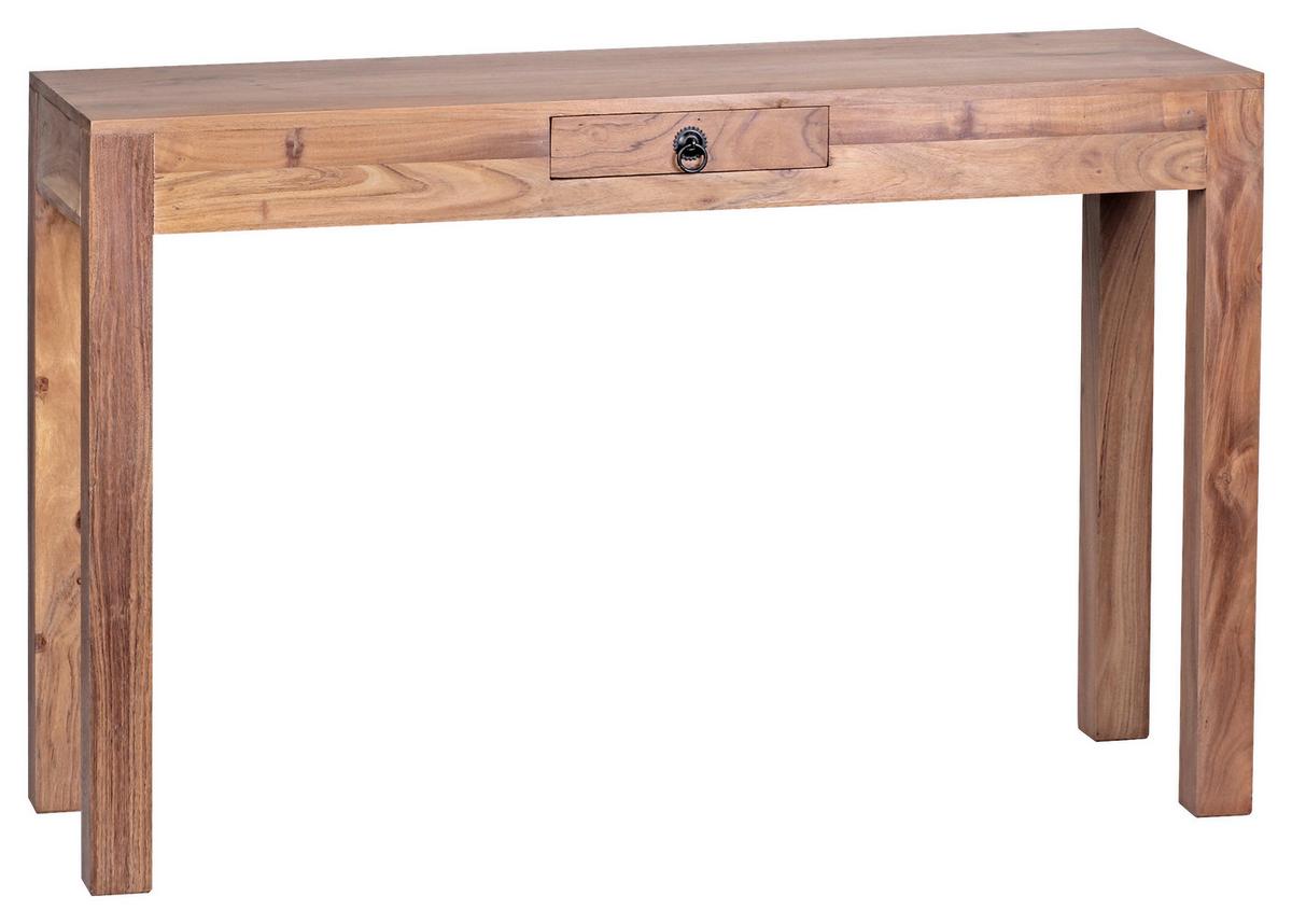 Konzolna Mizica Mumbai - črna/barve akacije, Trendi, kovina/les (120/40/70cm) - MID.YOU