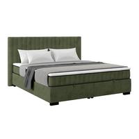 Box Krevet Maya C - maslinasto zelena/crna, Moderno, drvni materijal/drvo (180/200cm) - Based