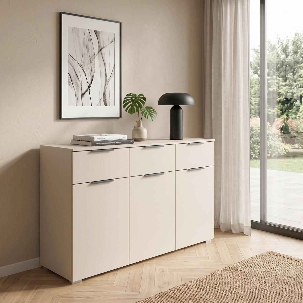 Comodă Alabama Super - șampanie, Trend, material pe bază de lemn (120/81/42cm) - Modern Living
