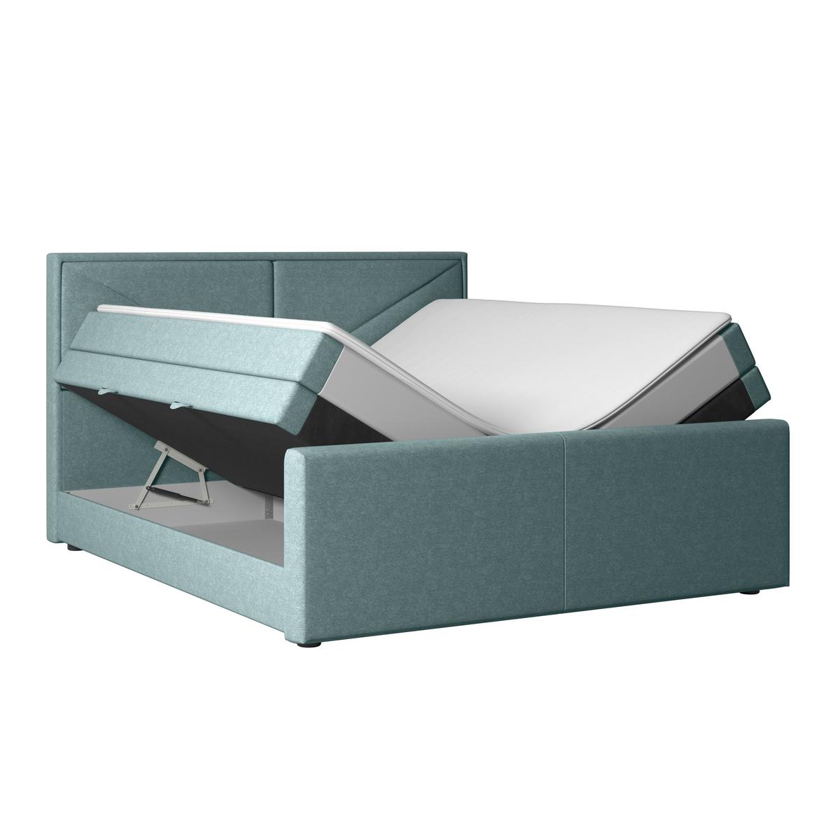 Boxspringbett Lima ca. 180x200 cm Blau - Blau, MODERN, Holz/Kunststoff (180/200cm) - MID.YOU