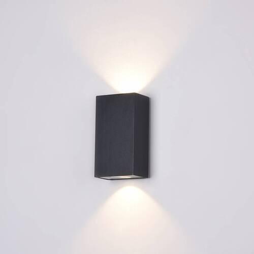 Außenwandleuchte Times Square Schwarz max. 6 Watt - Schwarz, Trend, Metall (16/9/5,5cm) - MAYTONI