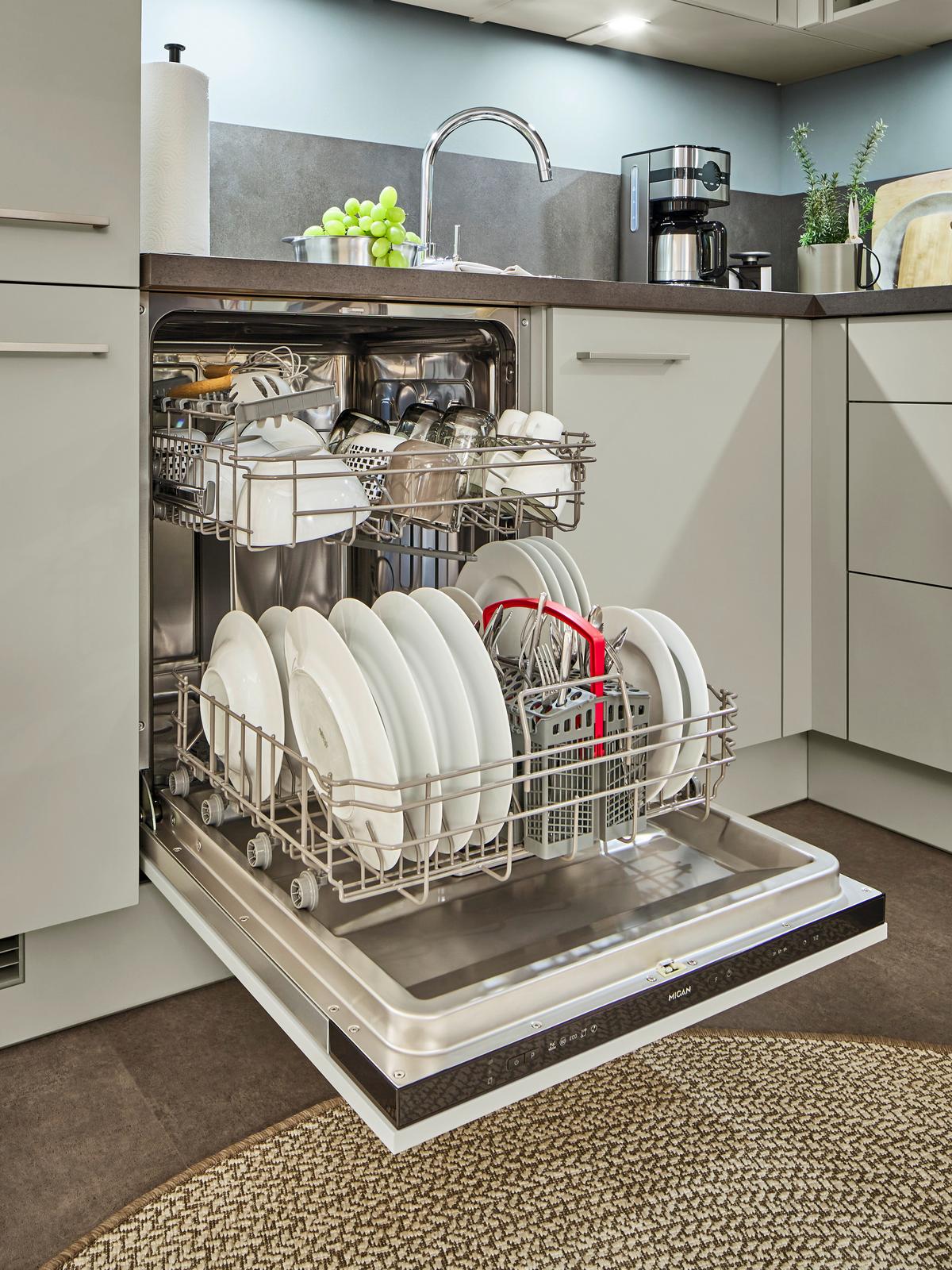 Eckküche IP1200 ohne Geräte, Kieselgrau - Grau, Holzwerkstoff (235/265cm) - Impuls