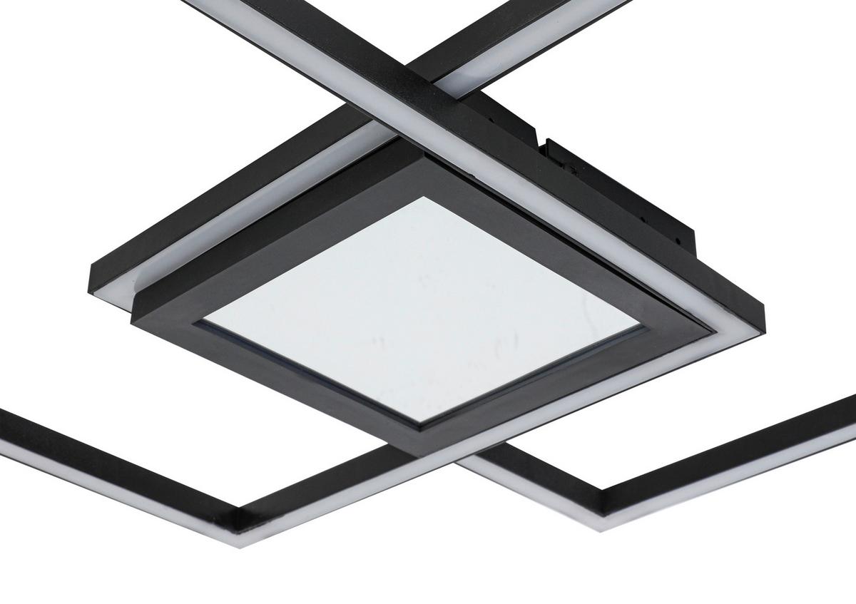 Plafoniera cu LED Vuio - negru, Modern, plastic/metal (59/42/4,5cm) - Mömax