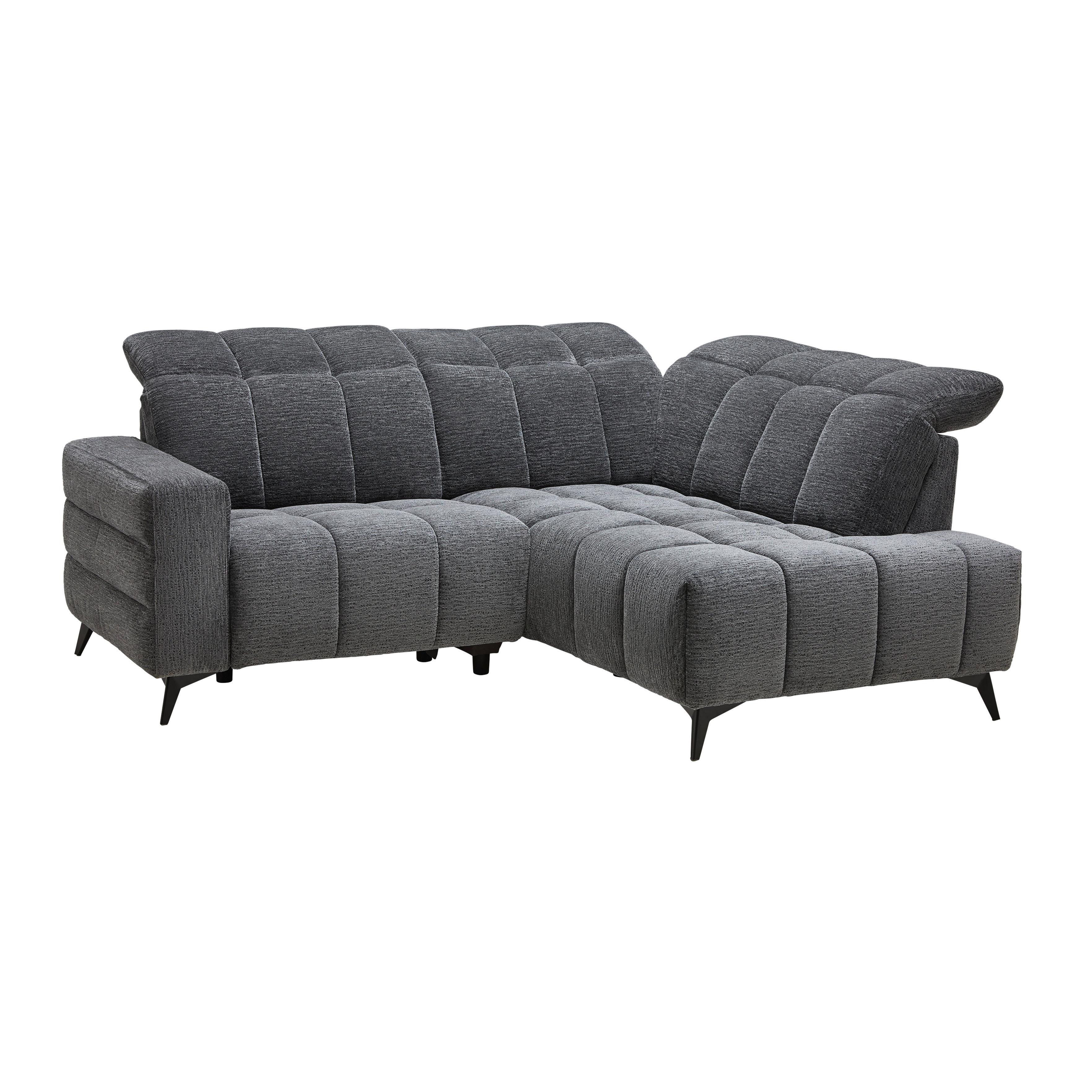 SOFFA PARIS - mörkgrå/svart, Klassisk, metall/trä (215/85/182cm) - Mömax