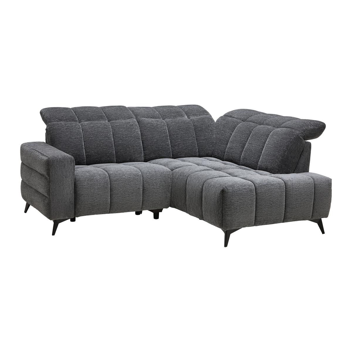 Wohnlandschaft Paris Dunkelgrau - Dunkelgrau/Schwarz, KONVENTIONELL, Holz/Textil (215/85/182cm) - Mömax