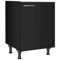 Spülenunterschrank Touch Schwarz - Edelstahlfarben/Schwarz, MODERN, Holzwerkstoff/Metall (60/87/56cm) - Nobilia