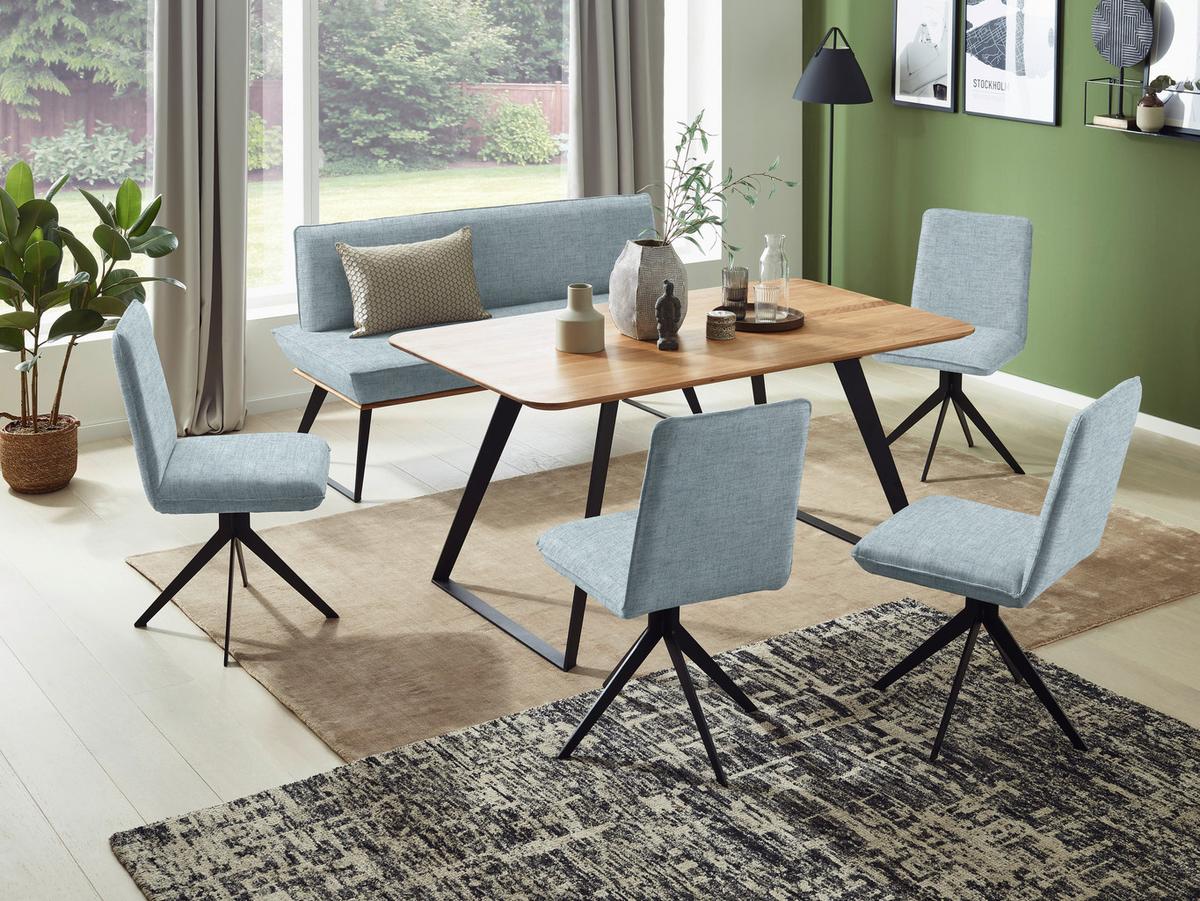 KRZESŁO MALIBU - czarny/jasnoniebieski, Design, metal/tkanina (46,5/87/64cm) - Voleo